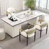 Mesa de centro y juego de sillas de pizarra de lujo ligero minimalista moderno con hervidor integrado para balcón y oficina