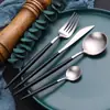 Amazon Conjunto de Talheres de Aço Inoxidável 304 Faca, Garfo e Colher Portugueses Conjunto de Presente Conjunto de 24 Peças de Faca, Garfo e Colher para Churrasco Transfronteiriço