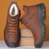 Zapatos de Cuero Cálidos de Invierno, Zapatos de Algodón con Forro Polar Extra y Espesamiento, Zapatos Casuales para Hombre, Botas de Nieve de Caña Alta para Deportes al Aire Libre, Versátiles y Casuales