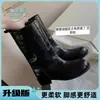 ¡Tan elegante! Estas botas de cowboy estilo Western, vintage, de alta gama, de caña ancha, de cuero genuino, con tacón grueso y de altura media hasta la pantorrilla son perfectas para mujeres en otoño e invierno.