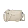 Bolsa Feminina de Exportação Transfronteiriça 2025 Nova Bolsa Multicamadas para Moedas e Celular Moda Tendência Simples Couro Macio Ombro Transversal
