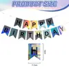 Banner de Cumpleaños Feliz Cola de Pez Dorado Estampado Decoración de Guirnalda para Ambiente de Fiesta
