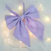 Pajarita de Color Sólido Jk Gabardina de Cuadros Pequeños Uniforme Escolar Traje de Marinero Raíz de Pluma Mango Largo Punta Inclinada Cuello de Pajarita Flor