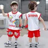 Conjunto de Colete Ultraman para Meninos Verão 2026 Novo Estilo Brilhante Estiloso Roupa Fina Sem Mangas Infantil