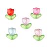 Hojas de Flor de Tulipán Acrílicas Perlas de Vidrio con Agujero Pasante Hecho a Mano DIY Collar Cadena de Teléfono Colgante Joyería