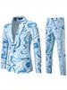 2025 Transfronteiriço Amazon Novo Terno Estampado Tie-Dye Europeu e Americano Vestido de Terno Terno de Performance Terno Casual Terno