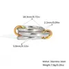 [Acero y Titanio de Cuerpo Completo] Anillos Europeos y Americanos Apilados Lisos, Anillos Elegantes Entrelazados, Joyería de Acero Inoxidable que No se Desvanece
