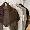 Bufanda Triángulo de Punto Hueco Negra Estilo Coreano Temperamento Chica Personalidad Elegante Chal Color Sólido Nudo Simple Cubre Trasero Moderno