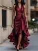 Estación Independiente 2025 Aliexpress Amazon Popular de Venta Caliente Elegante Irregular Vestido de Mujer con Volantes