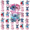 Juego de 25 Piezas de los Más Vendidos de Dibujos Animados Stitch Angel para Decoración de Cumpleaños y Fiestas Infantiles Inserciones Grandes y Pequeñas para Pasteles Venta al por Mayor