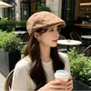 Gorra octogonal de estilo coreano 2026, nueva, floral, colorida, moteada, para primavera y otoño, boina de mujer, gorra de visera fresca y versátil.