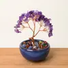 Base para Taza de Té Cuenco del Tesoro Árbol del Dinero Árbol de Cristal Natural Árbol de la Fortuna Árbol de los Deseos Adorno Atractor de Riqueza Venta al por Mayor