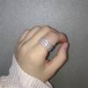 Conjunto de Anéis Elásticos de Três Fileiras com Strass Diamante Flash Estilo Coreano da Moda, Anel de Diamante para Casal, Joia de Mão, Uma Peça, Envio Direto