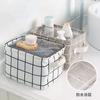 Cesta de tela rectangular Cesta de almacenamiento portátil e impermeable Cesta de baño Cesta para artículos diversos Cesta de almacenamiento de escritorio Cesta de almacenamiento azul