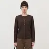 Nuevo Cardigan de Lana Fina para Mujer Estilo Invierno con Borde Enrollado, Cuello Redondo y Botones, Suéter de Punto Ajustado, Abrigo Adelgazante y Cómodo