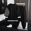 Traje para Niños Primavera y Otoño 2025 Nuevo Conjunto de Dos Piezas de Otoño para Niños Mayores Sudadera de Otoño Fresca y Moderna