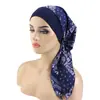 Bolsa con capucha étnica de ala ancha elástica para mujer, gorro con capucha estampado, gorro de dormir para quimioterapia JDT-329C