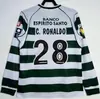 Jersey Retro Nostálgico de Manga Larga con Estampado AC para Adulto 0103 Temporada Lisboa Principal Manga Larga Jersey de Casa Santos