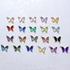 Colgante de Mariposa con Incrustaciones de Zirconia Dorada Recubierta de Cobre 18k Accesorios para Joyería DIY Pulsera Collar Material Hecho a Mano Doble Colgante Oblicuo Tamaño Pequeño