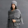 Bufanda de Moda de Punto Suave y Cálida para Otoño e Invierno, Nueva, Protección del Cuello, Cachemir para Mujer, Color Sólido, Hueca, Engrosada