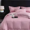 Juego de Cuatro Piezas de Satén Gongshan de Algodón de Fibra Larga de Alta Densidad de Xinjiang, Todo Algodón Puro, Lujo Ligero, Color Sólido, Venta al por Mayor de Ropa de Cama para Hotel y Alojamiento