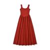 Atacado de Roupas Femininas Transfronteiriças Verão 2025 Novo Vestido de Alça com Decote em U Estilo Europeu e Americano Saia Plissada de Cor Pura Francesa