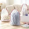 Bolsa con cordón de cereza con estampado de dibujos animados, bolsa portátil de almacenamiento de zapatos para viaje, bolsa de zapatos a prueba de polvo de alta estética, bolsa de almacenamiento práctica