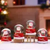 Nuevo producto transfronterizo: Bola de cristal con gorro de Santa, mini bola de agua colorida brillante, pieza decorativa creativa, adorno de luz ambiental