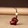 Llavero Colgante Zodiaco Cordero Sanyang Kaitai Sándalo Colgante para Llaves de Hombre y Mujer Colgante de Cadena para Teléfono Móvil
