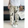 Ins pijama con estampado de dibujos animados lindo mujer verano nuevo estilo hogar cómodo pantalones largos casuales cintura alta pantalones para caminar