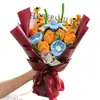 Ramos de Flores Trenzadas Hechos a Mano con Bloques de Color Retro, Ramos Creativos de Mano para Sorpresas Navideñas y de Cumpleaños, Disponibles para Venta al por Mayor