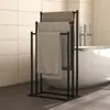 Toallero de Pie, Barra Móvil para Colgar Toallas, Toallero de Baño, Organizador de Pared para Colgar Toallas de Baño, Estante de Almacenamiento para Toallas de Baño