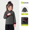 Resistente ao desbotamentoCalças infantis Dudu, calças de brim macio de outono para meninas, calças compridas estilosas para bebês, roupas infantis