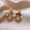 Qingtao Xi Ying Arete de Perla Estilo Coco Francés Aretes Diseño de Nicho Sentido de Diseño Aretes de Lujo Ligero Venta al por Mayor
