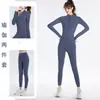 Conjunto de Dos Piezas de Ropa de Yoga Color Melocotón Adelgazante Transpirable Chaqueta de Cuello Alto Deportiva para Correr Fitness de Cintura Alta Levanta Glúteos
