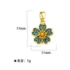 Meizu tres zonas color cobre chapado en oro preservación del color microincrustación de circón colgante doble curvo cadena de clavícula flor DIY colgante