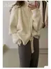 Chamarra suéter de solapa estilo coreano con doble cremallera para mujer, nuevo modelo otoño/invierno 2026, cárdigan de punto suelto y suave con solapa