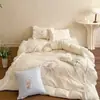 Dulce y Lujoso Juego de Ropa de Cama de Gasa Rosa Princesa para Niñas, 100% Algodón, Gasa de Doble Capa Lavable, Juego de Tres o Cuatro Piezas, Textil para el Hogar