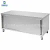 Bancada de Aço Inoxidável para Cozinha Mesa de Operação de Cozinha Porta de Correr Mesa de Carga Armazenamento Doméstico Comercial Armário de Armazenamento