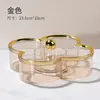 Charola Transparente de Seis Compartimentos para Dulces con Tapa, Aspecto de Alta Calidad, Sellada y a Prueba de Humedad, Caja de Almacenamiento Doméstica de Imitación de Vidrio para Frutos Secos y Semillas de Melón de Año Nuevo