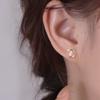 Aretes de Piedra Ojo de Gato para Mujer, Elegantes y Sofisticados, Aretes Pequeños y Delicados, Nuevos Aretes Exquisitos de Moda con Agujas de Plata, Elegantes y Populares