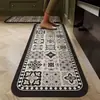 Tapetes para Piso de Cocina Venta al por Mayor Transfronteriza Estilo Americano Azulejos Florales Tierra de Diatomeas Tiras Largas Absorbentes de Agua Absorbentes de Aceite Secado Rápido Uso en Restaurantes y Hogares Tapetes para Piso