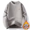 Sudadera básica de invierno para hombre, con forro polar, gruesa, cálida, cuello redondo, doble cara de polar, manga larga casual para hombres jóvenes