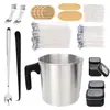 Kit para Hacer Velas Set de Herramientas DIY para Velas con Olla para Verter Velas, Pegatinas para Velas, Accesorios para Envases Metálicos