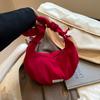 Bolso Bandolera Rojo de Diseño Nicho para Mujer 2025 Nuevo Combinable Bolso Dumpling Plisado Casual de Gran Capacidad Bolso de Hombro