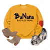 Banana bad ass nana Amazon eBay sitio independiente de moda versátil sudadera de mujer con mangas de corazón