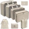 Conjunto de Sacos de Armazenamento para Viagem, Conjunto de 11 Peças para Viagens de Negócios, Sacos de Armazenamento com Cordão para Roupas, Sacos de Armazenamento Dobráveis de Malha para Maquiagem e Artigos de Higiene Pessoal