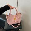 Estilo Coreano Verão 2025 Nova Moda Moderna Casual Grande Capacidade Simples Ins Balde Transversal Portátil Bolsa Cesta de Vegetais