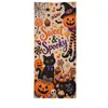 Tecido de fundo novo para Halloween transfronteiriço, tecido de fundo para decoração de feriado com tema de abóbora, casa mal-assombrada e fantasma, impresso em alta definição, em estoque e pronto para envio