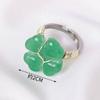 Venta caliente transfronteriza cristal natural piedra bruta irregular mineral etiqueta anillo abierto cristal rosa blanco púrpura anillo enrollado hecho a mano